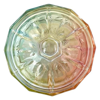 Colorful Crystal Glass Candy Snack Barrel Storage Jar Embossed Luxury Cookie Buffet Canister With Lids Jewelry Box Jar Biscuit Containers - color: Treasure Box