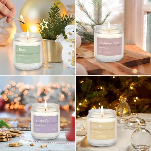 Scented Candles Gift Set for Women, 6-Pack Aromatherapy Candles for Home | Lavender, Jasmine, Vanilla, Sage, Sandalwood Rose & Eucalyptus Mint. 42 oz & 300 Hour Burn for Home, Baths, Yoga & Self-Care - color: Classic 6 Pack Scented Candles