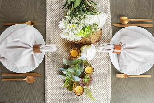 DII Woven Basics Collection 100% Cotton Knit Table Runner, 15x72, Stone - color: Stone, size: 15x72"