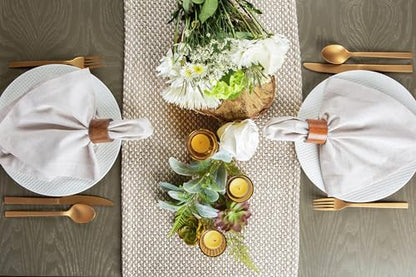 DII Woven Basics Collection 100% Cotton Knit Table Runner, 15x72, Stone - color: Stone, size: 15x72"