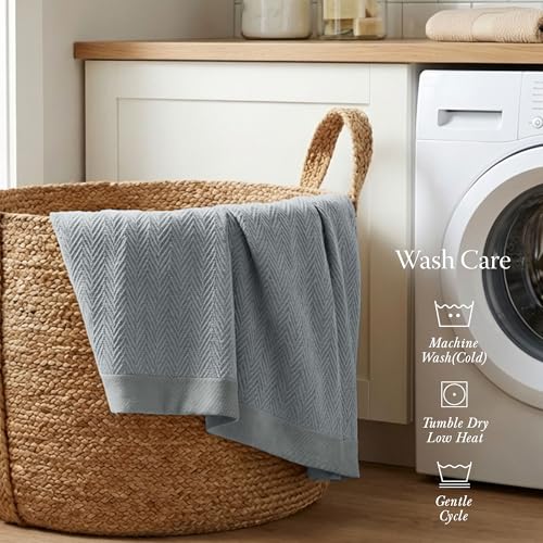 Threadmill Cotton Twin Blanket, Herringbone, Scottish Grey, 68x92 in | 100% Cotton, Herringbone Pattern, 350 GSM, 68x92 in, Breathable, All-Season, OEKO-TEX Certified, Machine Washable - color: Scottish Grey, size: Twin (68" x 92")