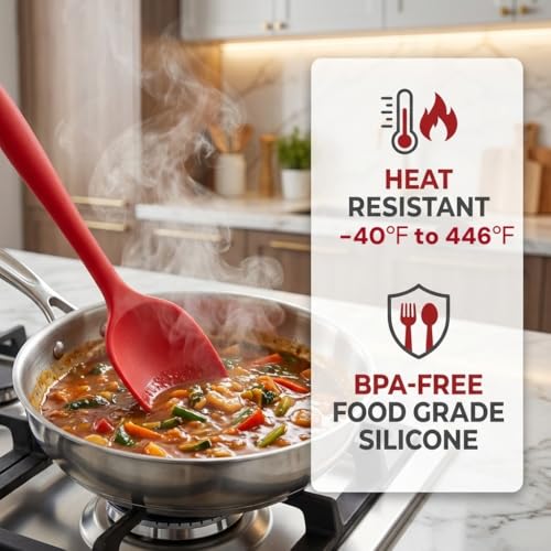 5 Pieces Silicone Spatula Set BPA Free | Rubber Spatula Heat Resistant Essential for Cooking Baking Non Stick Dishwasher Safe Kitchen Tools Multicolor - color: Multicolor