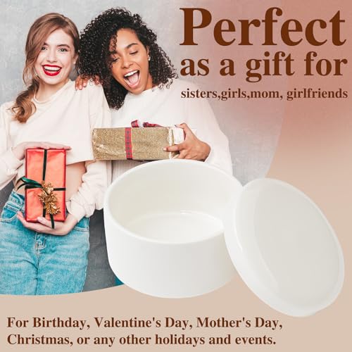 Gifts for Sister from Sister, Ceramic Trinket Box, Personalized Round Jewelry Box for Ring and Bracelet, Friends Birthday Sisters, Gift for Sisters Christmas Women, Birthday Keepsake Gift from Sisters - color: DEAR SISTER