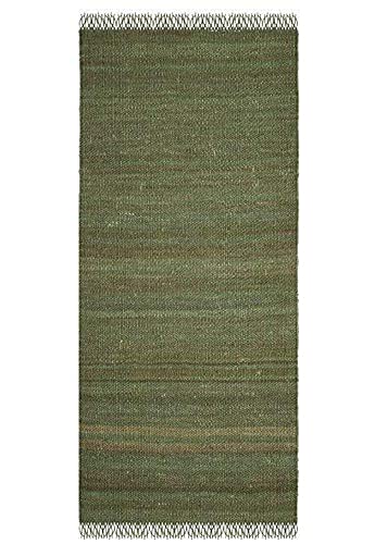 SAFAVIEH Natural Fiber Collection Accent Rug - 3' x 5', Green, Handmade Boho Fringe Woven Jute, Ideal for High Traffic Areas in Entryway, Living Room, Bedroom (NF368G) - color: Green, size: 3' x 5' (Rectangular)