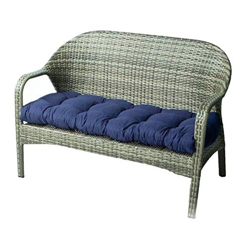 Indoor/Outdoor Bench Cushion, Cotton, for Garden Furniture, Loveseat Cushion, 51.2"x19.7" Patio Wicker Seat Cushions for Lounger Bench (Navy Blue), - color: Navy Blue