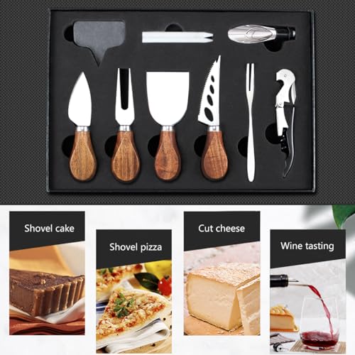 14 Piece Cheese Knife Set, Stainless Steel Cheese Knives | Charcuterie Boards Accessories, Butter Spreader Knife, Charcuterie Utensils with Wine Accessories & Premium Gift Box