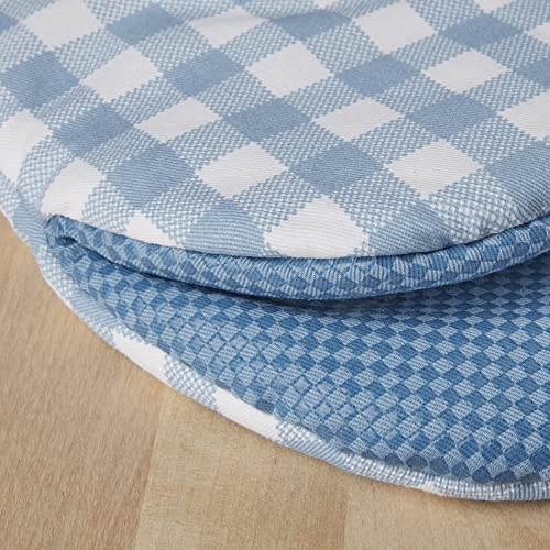 KitchenAid Gingham Mini Oven Mitt 2-Pack Set, Blue Velvet, 5.5"x8" - color: Blue Velvet