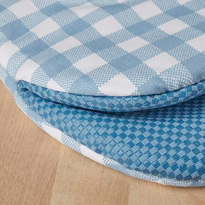 KitchenAid Gingham Mini Oven Mitt 2-Pack Set, Blue Velvet, 5.5"x8" - color: Blue Velvet