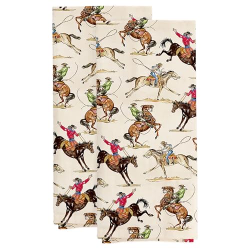 Boston International Dish Towel Set of Two Cotton Tea Towels, 28" x 18", Trail Blazer - color: Trail Blazer