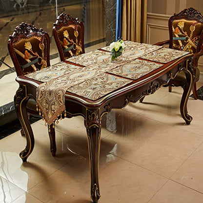 Luxury Vintage Table Runners 108 inches Long 1pc and Same Pattern placemats Set of 6pc