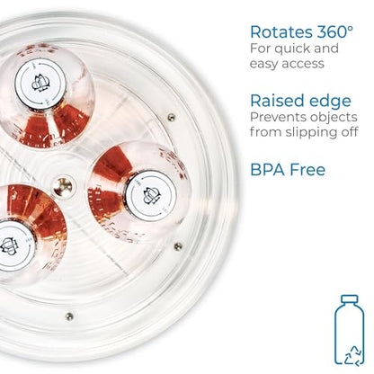 iDesign 9-Inch Lazy Susan Organizer | Small Turntable, For Cabinet or Pantry, Clear - size: 9 Inch, style: Pack of 1