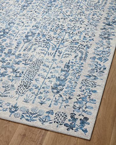 Loloi Rifle Paper Co Maison Blue 2'-3" x 3'-9" Accent Rug | MAO-07 Printed Approx. 2x4 Entryway Kitchen, Whimsical, Accent Rug - color: Blue, size: 2'3" x 3'9" (Rectangular)
