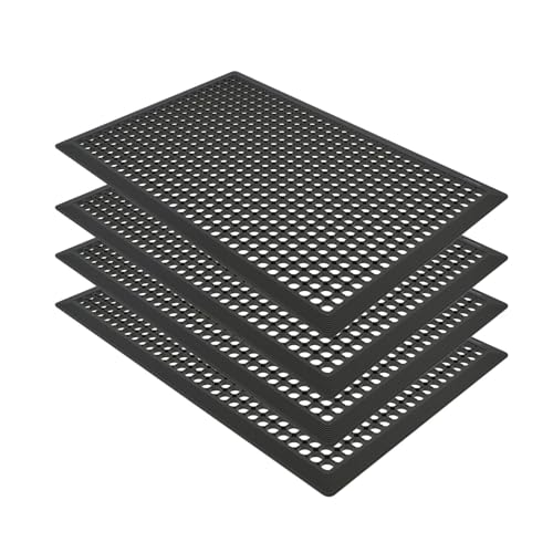 4 Pack Rubber Floor Mats 36”x24” - Heavy-Duty Non-Slip Kitchen Mat & Bar Floor Mat with Drain Holes, Odorless for Entrance, Restaurant, Indoor Outdoor - size: 36"x24" Drain Mats 4Pcs