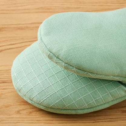 KITCHENAID Gourmet Series Gridlines Mini Oven Mitts 2-Pack Set, Heat Resistant up to 600°F, Soft Silicone Grip, Magnetic Cuff, Pistachio Green, 5.5"x9" - color: Pistachio Green