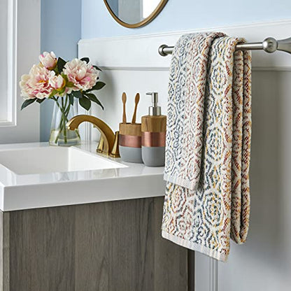SKL Home Rhapsody 100% Cotton Premium Bath Towel, 550 GSM, Reversible, Soft & Absorbent, Spice - color: Rhapsody, Spice, style: Bath Towel