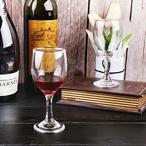 HEIGHT 5.6 Inches 120ML 4 Ounce - Set of 12 Classic Red Small Wine Glasses Durable Clear White Lead-free Glass Cup For Party (Glass, 12Pcs4OZ) - color: 12Pcs4OZ