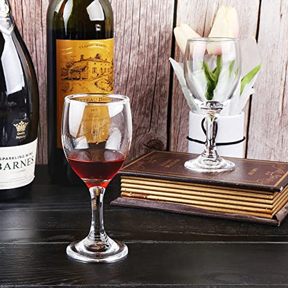HEIGHT 5.6 Inches 120ML 4 Ounce Samll Capacity - Set of 6 Classic Red Small Wine Glasses Durable Clear White Lead-free Glass Cup For Party (Glass, 6Pcs4OZ) - color: 6Pcs4OZ