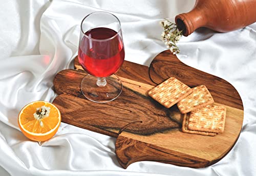 Sophia Art 100% Acacia Wooden Chopping Board, Butcher Block for Vegetables, Cafe and Restaurant, Serving Board,Charcuterie Board Cutting Board, Brown (Hasma Hand Board, 10"L x 13"W) - color: Hasma Hand Board, 10"L x 13"W