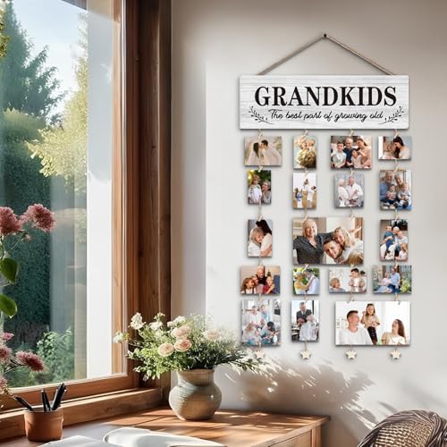 Gifts for Grandparents, Grandkids Picture Frames Gifts for Grandma Nana Grandmother from Granddaughter Grandson, Grandkids The Best Part of Growing Old Photo Collage Frame for Wall - color: Grandkids The Best Part of Growing Old