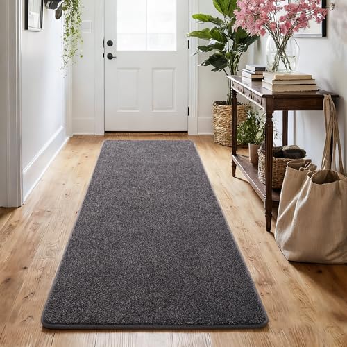 Keeko 2x8 Area Rugs for Living Room,Soft Washable Memory Foam Bedroom Rug | Indoor Throw Rug Low Pile Minimalist Non Slip Carpet for Kids Nursery Classroom Dorm Room Home Decor Dark Grey and White - color: Darkgrey, size: 2' X 8' (Rectangular)