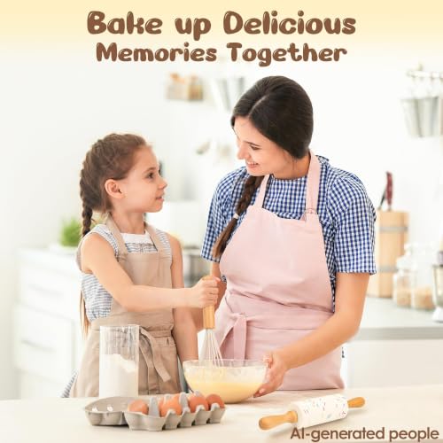 LUOLAO Wooden Kids Safe Knife and Toddler Baking Set for Real Cooking 6 PCS | Montessori Toddler Kitchen Tools, Cooking Cutting Board Set, Gift for kids, Safe & Effective, Teaching Real Kitchen Skills