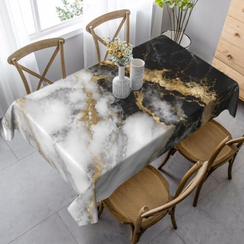 Worltoldb Marble Print Tablecloths Polyester Table Cloth for Kitchen Dinning Table Modern Washable Table Cover for Parties Wedding Picnic - color: White6