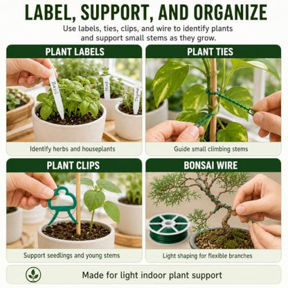 18-Piece Gardening Tool Set for Plants with Repotting Mat | Small-pot care for succulents, bonsai, herbs and seedlings; scoop, trim, label and support new growth