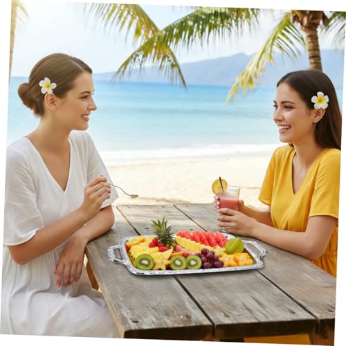 BESPORTBLE European Vintage Style Metal Serving Tray 39X23Cm Multi-Purpose Kitchen and Dining Tableware Plate for Bread and Food Serving in Household and Restaurant Use