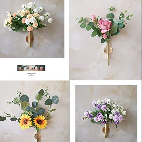 Modern Dried Flower Holder - Wall Mounted Flower Tube for Display on Door, Wall, Porch - color: Gold