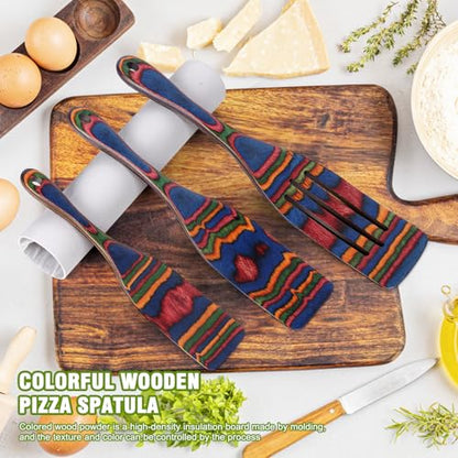 Spurtle Set, Wooden Utensils for Cooking, Kitchen Utensils Set, Pakkawood Kitchen Cooking Utensils Set, Apartment Essentials Wood Serving Spatula spoon, Home & kitchen Gift for Women & Men