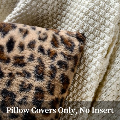 GALMAXS7 Cheetah Pillow Covers Leopard Throw Pillow Covers Set of 2, 12x20 | Faux Fur Throw Pillow Covers Leopard Couch Pillow Covers Fluffy Soft Decorative for Home Living Room Bedroom - size: 20" x 12" (Pack of 2)