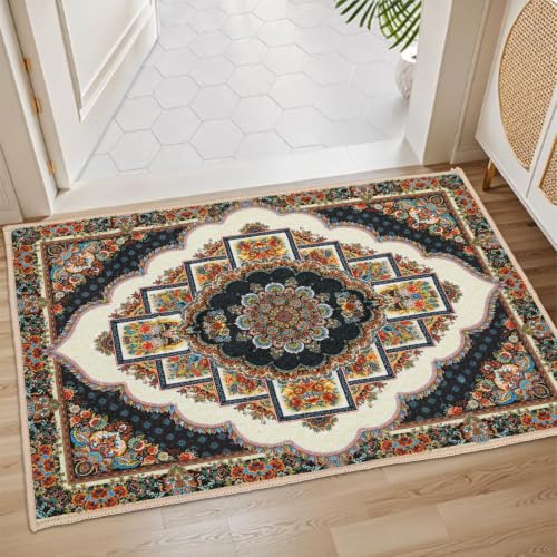 Retro Indoor Doormat,Small Area Rug Non Slip,20"x32" | Floor Doormat,Bath Rug,Throw Rugs,Rubber Backed,Machine Washable,Bathroom,Entryway,Kitchen,Bedroom,Hallway - color: Retro4