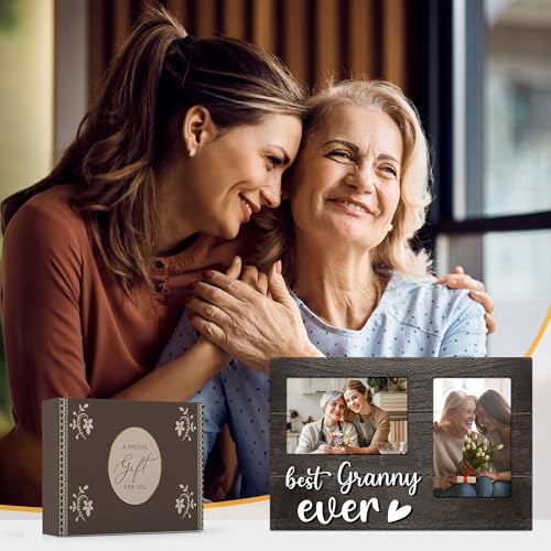 Granny Gifts, Granny Gift from Grandkids Mothers Day, 3D Photo Frame Hold 4x6 Inches Two Photos - Picture Frame Present for Grandma Grandparents Day, Birthday - color: granny