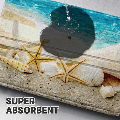 Non Slip Bath Rugs Sponge Foam for Bathroom,Beach Themed Soft Flannel Mat - color: Conch, size: 1'4" x 1'11" (Rectangular)