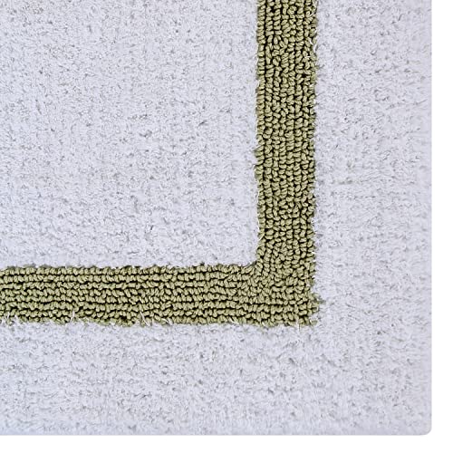 Better Trends Toilet Rugs U Shaped 100% Cotton 20" x 20" Bath Mats, White & Sage Contour Bath Mat - Tufted, Reversible & Absorbent & Machine Washable Bath Mats, Hotel Collection - color: White & Sage, size: 1'8" x 1'8" (1'8" x 1'8" (U-Shape))