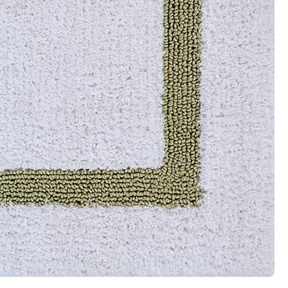 Better Trends Toilet Rugs U Shaped 100% Cotton 20" x 20" Bath Mats, White & Sage Contour Bath Mat - Tufted, Reversible & Absorbent & Machine Washable Bath Mats, Hotel Collection - color: White & Sage, size: 1'8" x 1'8" (1'8" x 1'8" (U-Shape))
