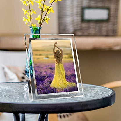 Hoikwo Bulk 8x10 Picture Frames, 6 Packs Silver Photo Frames 8 by 10, Glass Wedding Frames 8x10, Clear Mirror Wedding Photo Frames, Only for Tabletop Display Vertically or Horizontally - size: 8x10-6 Frames