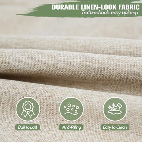 kingphenix Chair Cushions for Dining Chairs, Set of 6, 2.5 Inches Thick | High-Density Foam Kitchen Chair Cushions with Ties, Non-Slip Bottom and Removable Machine-Washable Covers, 17 x 16 in, Beige - color: Beige, size: 6 Count(Pack of 1)