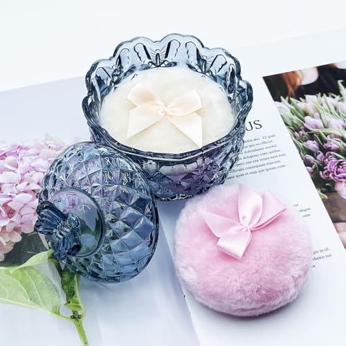 Crystal Glass Candy Snack Barrel Storage Jar Embossed Luxury Cookie Buffet Canister With Lids Jewelry Box Jar Biscuit Containers（Butterfly-Gray-Blue） - color: Butterfly-Gray-Blue