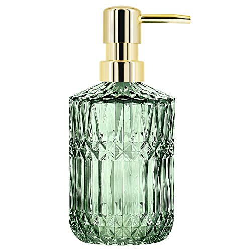 YunNasi Soap Dispenser with Pump, Refillable Liquid Hand Soap Dish Soap Dispensers for Bathroom Counter, Kitchen Sink (Green) | Liquid Hand Soap Dish Soap Dispensers for Bathroom Counter, Kitchen Sink, Green - color: Green