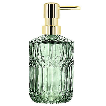 YunNasi Soap Dispenser with Pump, Refillable Liquid Hand Soap Dish Soap Dispensers for Bathroom Counter, Kitchen Sink (Green) | Liquid Hand Soap Dish Soap Dispensers for Bathroom Counter, Kitchen Sink, Green - color: Green