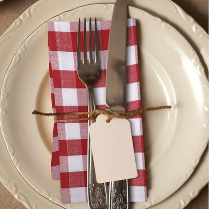 Urban Villa Cloth Napkins Cotton 20x20 (Set of 6) Red - color: 015 Red/White, size: 20" x 20" (Set of 6)