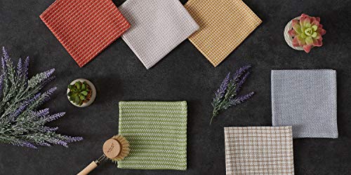 DII Everyday Kitchen Assorted Dishcloth Set of 5, 12x12, Stonewash Blue - color: Stonewash Blue