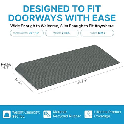 EZ-ACCESS Transitions Angled Entry MAT, Grey, 1.75-in - color: Grey, size: 1.75 Inches