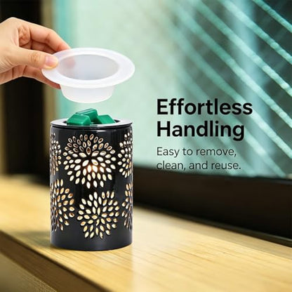 ASAWASA 2 Pcs Wax Warmer Silicone Liner, No Mess, No Scrape Way to Remove Scented, Long Lasting ，Reusable,1.97 inch in bottom diameter Plug in Wax Warmer (Small and medium-size 2pcs) ﻿ - style: 1.97 inch in bottom size