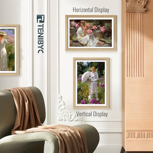 13x19 Picture Frame 3 Pack, Natural Oak Wood Grain & HD Tempered Glass, Gallery Poster Frame - Wall Hanging - color: Oak, size: 13 X 19, style: 3 Pack