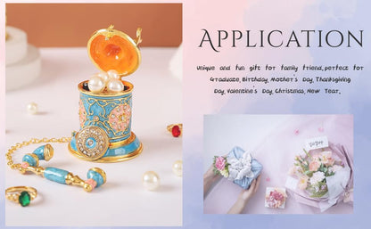 Retro Telephone Trinket Boxes Mini Enamel Jewelry Box for Women Girls Ring Pendant Storage Organizer with Hinged Lid (Blue) - color: Blue