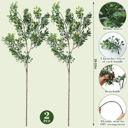 Yinder 6 Pack 27.7 Inch Artificial Eucalyptus Stems Realistic Fake Greenery Plants Eucalyptus Leaves Plant Branches Decorative for Vase Arrangements Home Farmhouse & Boho Decor Wedding Bouquets