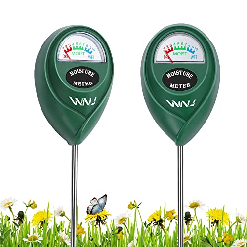 WNJ 2 Pack Soil Moisture Meter, Plant Water Monitor, Lawn Moisture Meter，Soil Hygrometer Sensor for Gardening, Farming, Indoor and Outdoor Plants - color: Grassland green