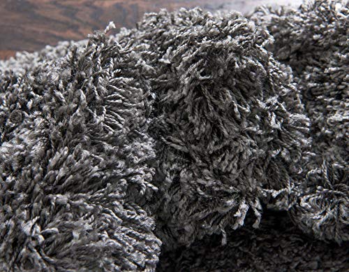 Unique Loom Solid Shag Collection Area Rug (2' x 3' 1" Rectangle, Graphite Gray) - color: Graphite Gray, size: 2' x 3'1" (Rectangular)